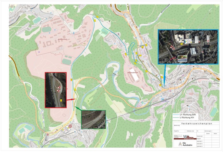 Plan de l'itinéraire de déviation